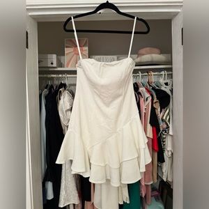 MOON OVER HER SHOULDER DRESS WHITE - medium